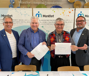 M. Simon Brascoupé entouré de représentants de Montfort