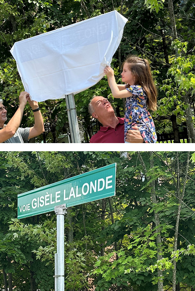 Top: road sign covered - bottom: road sign uncovered